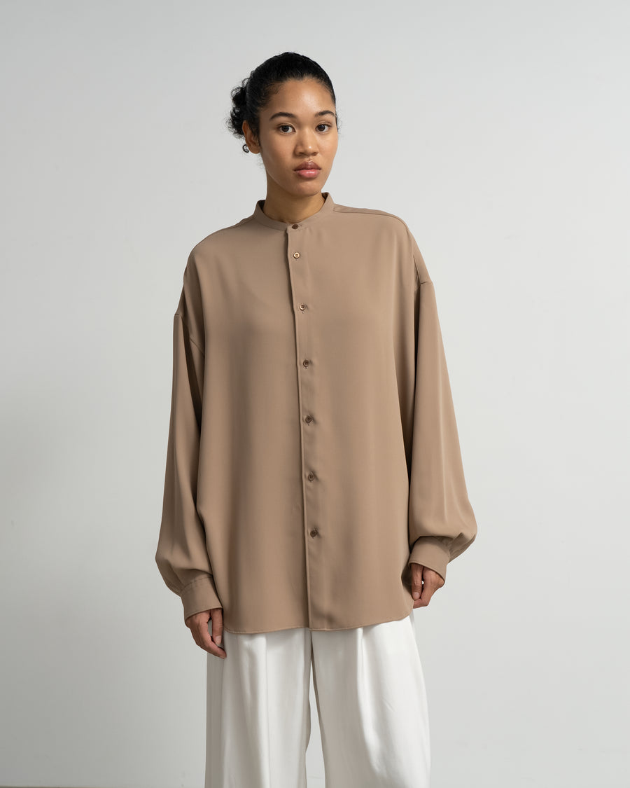 Satin Oversized Band Collar Shirt – Graphpaper