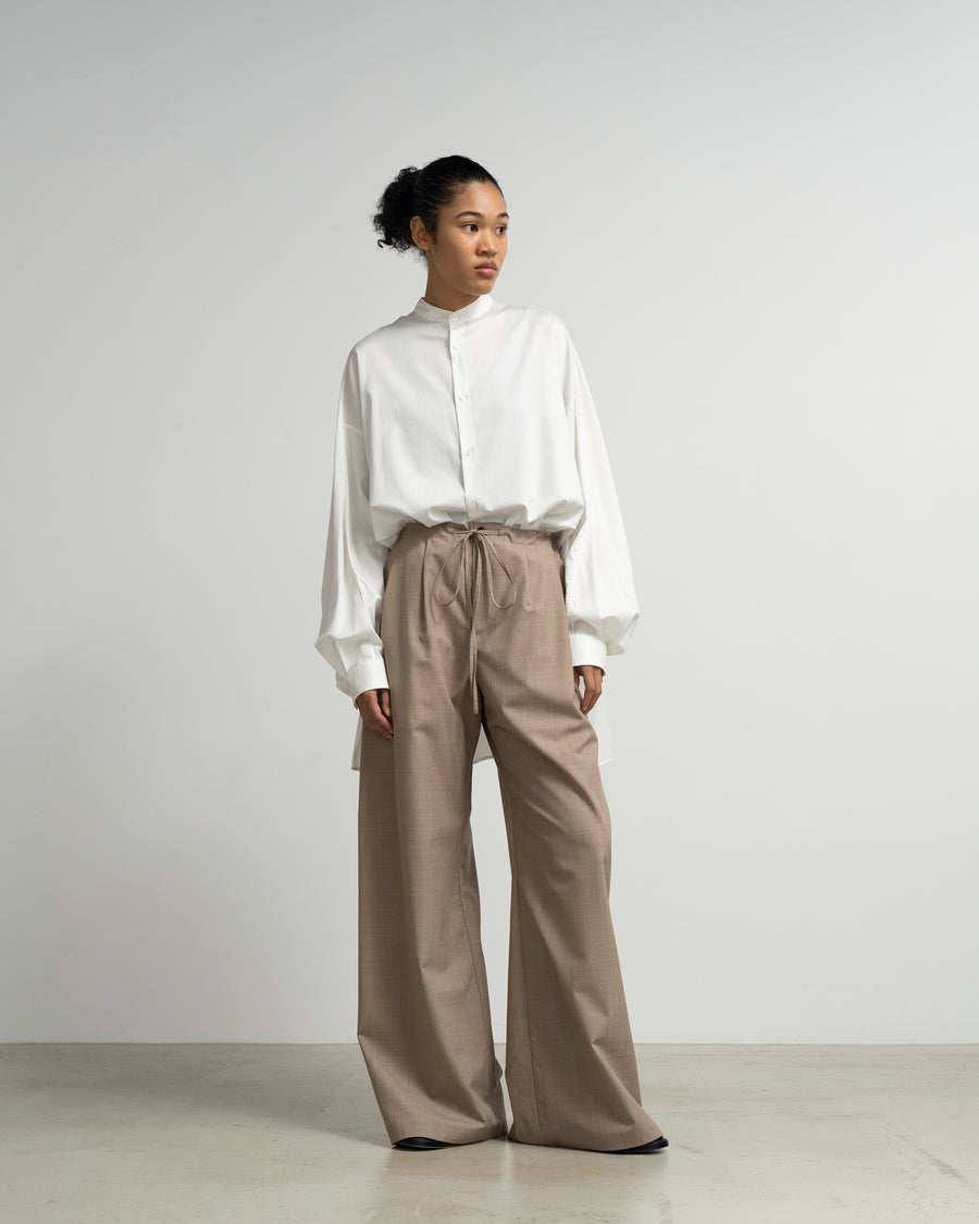 Silicon Poplin Deep Slit Band Collar Shirt – Graphpaper