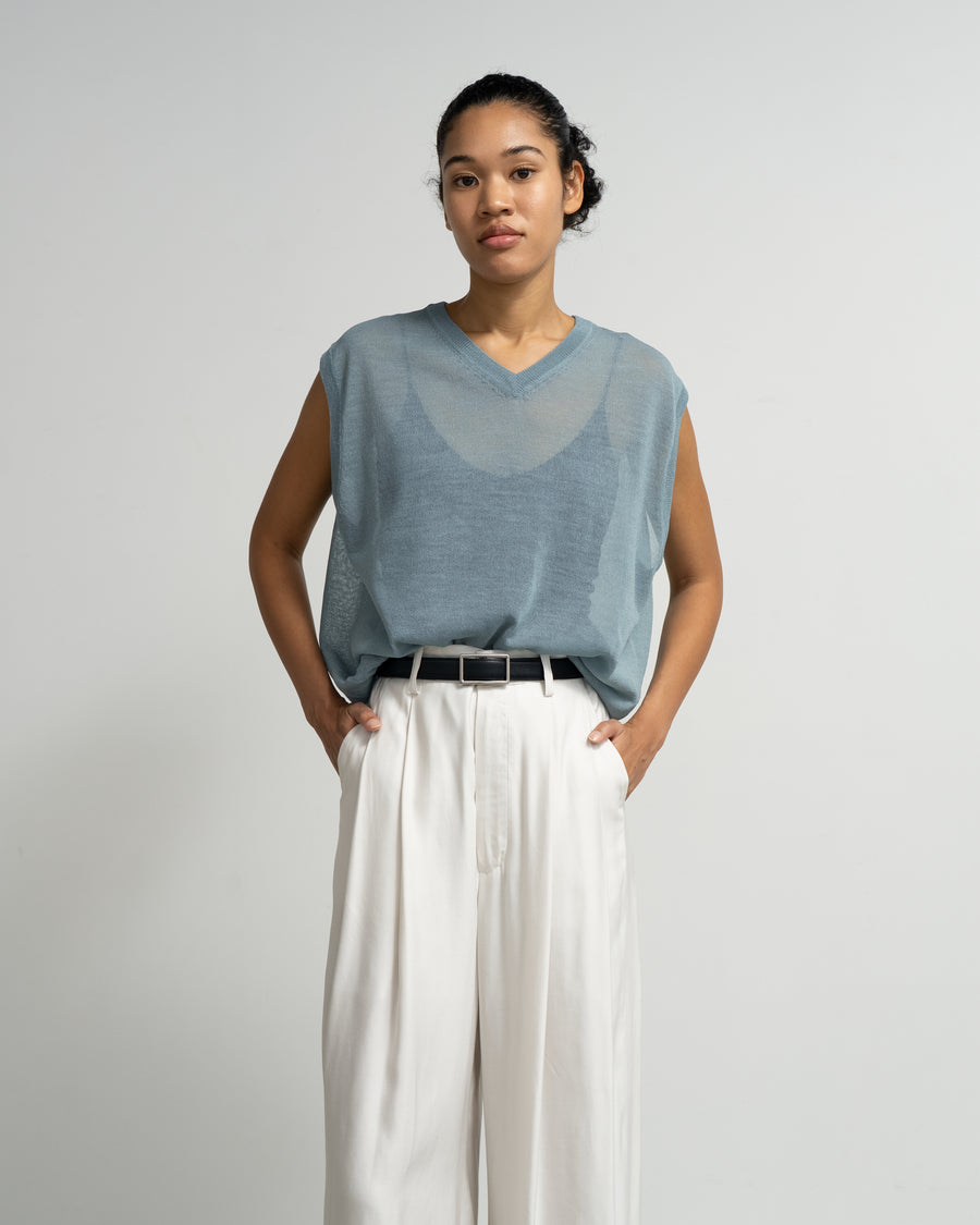 Coiled Wool Nylon V Neck Knit Vest – Graphpaper