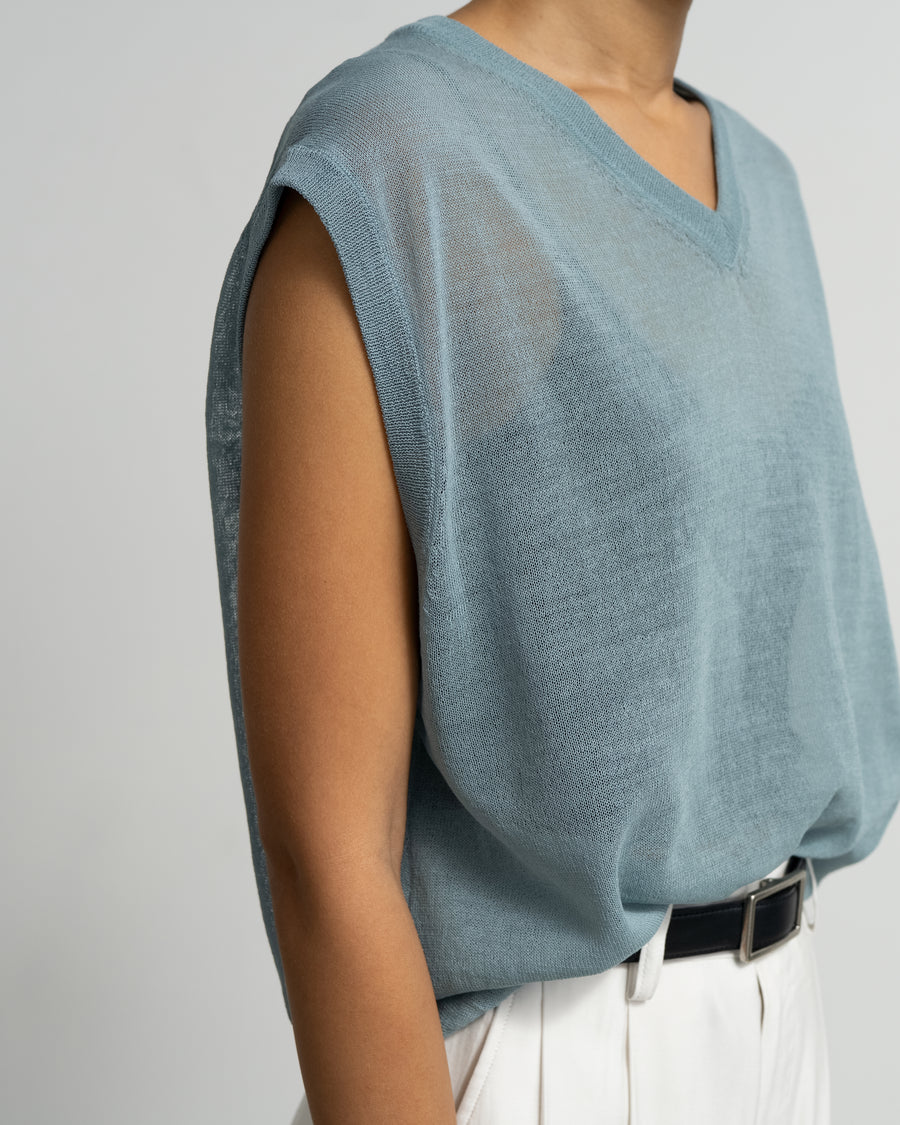 Coiled Wool Nylon V Neck Knit Vest – Graphpaper