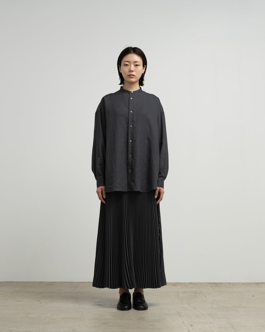Linen L/S Oversized Band Collar Shirt – Graphpaper