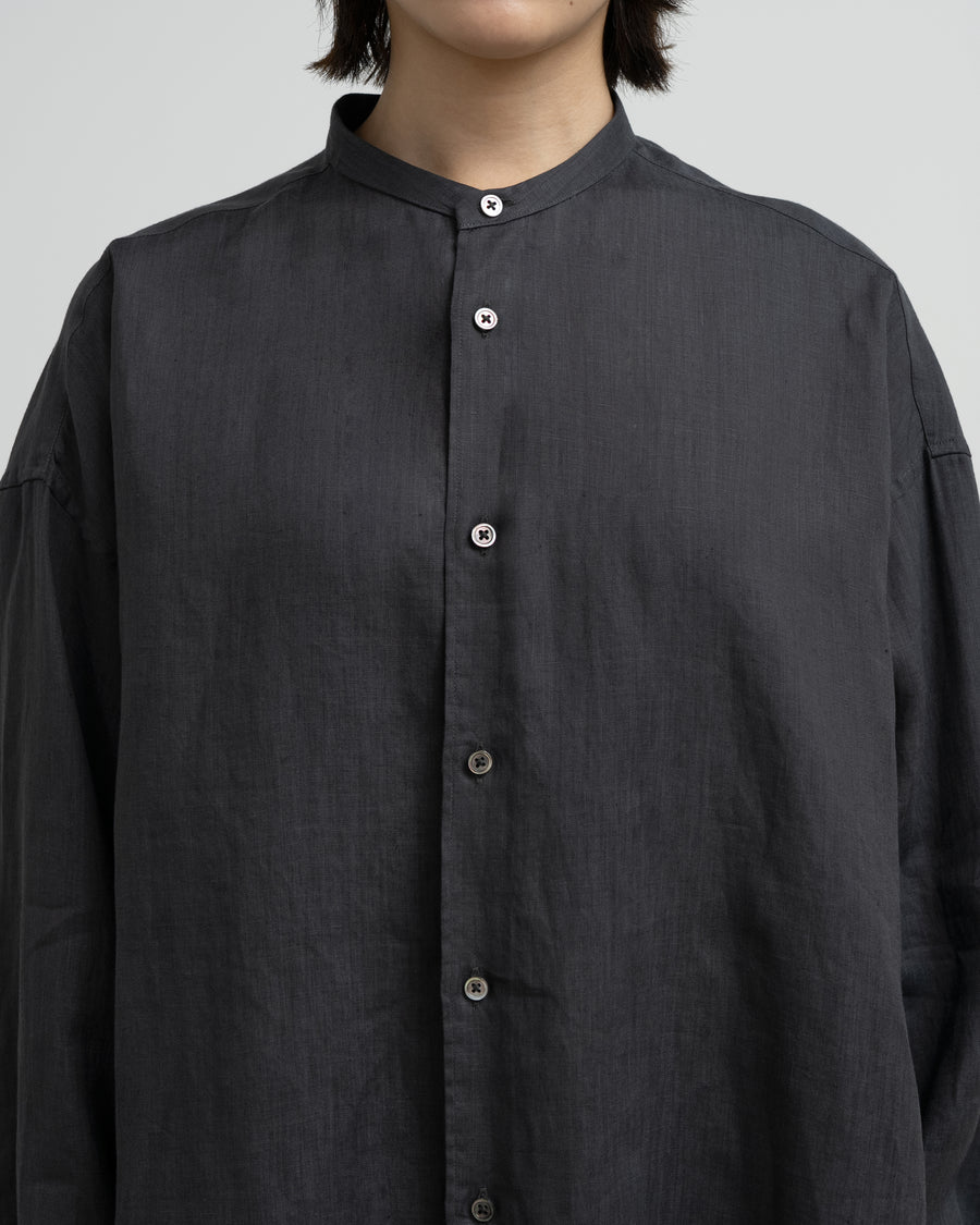 トップス lohen BAND COLLAR SLIT SHIRT Linen L/S Oversized Band Collar Shirt – Graphpaper