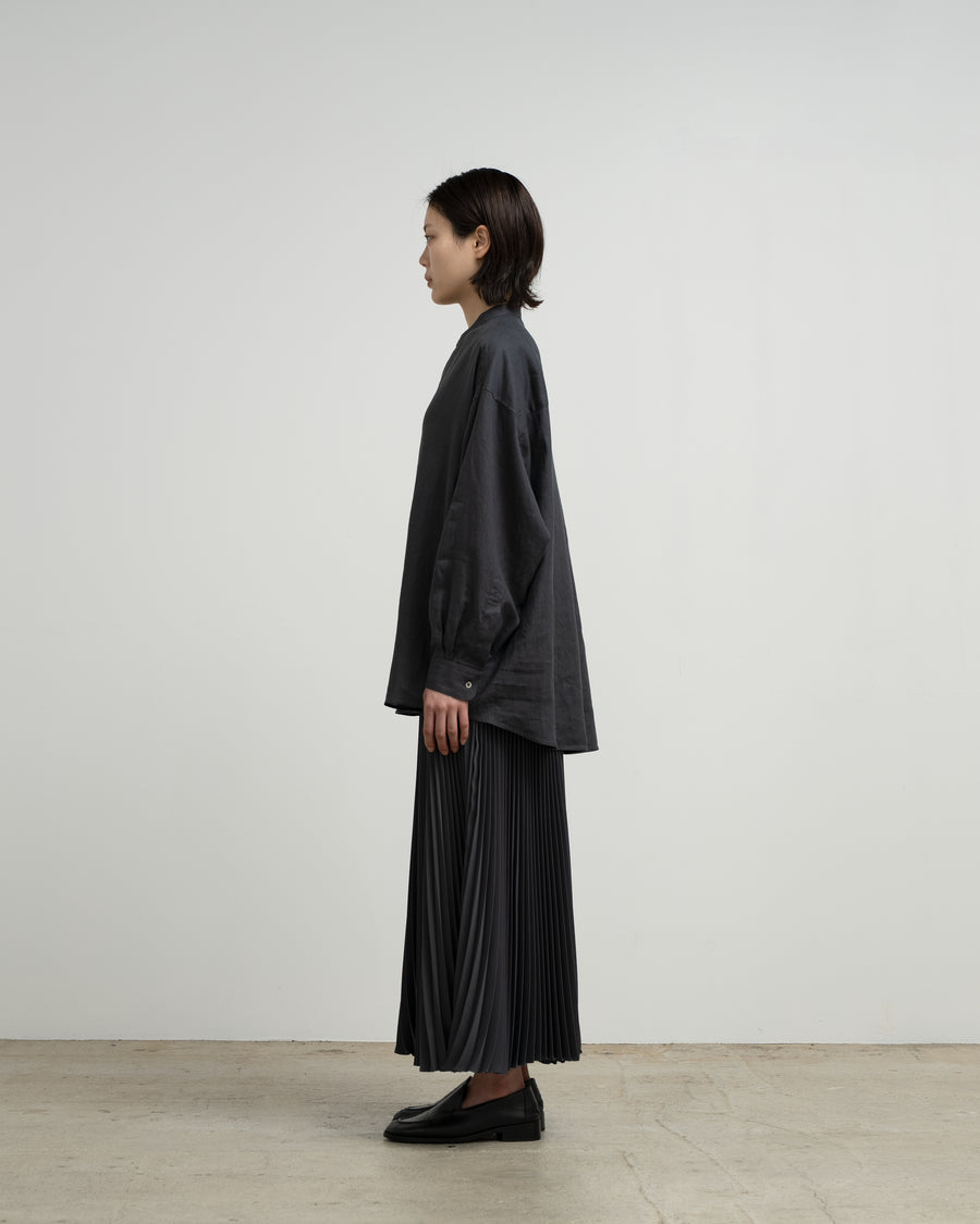 Linen L/S Oversized Band Collar Shirt – Graphpaper