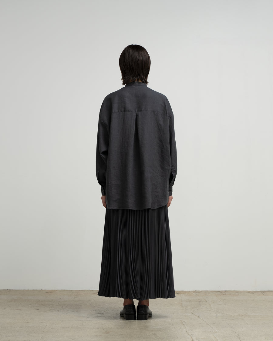 Linen L/S Oversized Band Collar Shirt – Graphpaper