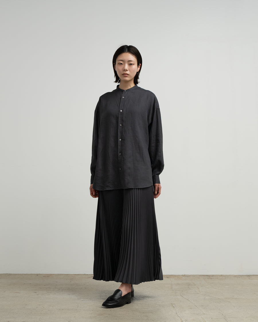 Linen L/S Oversized Band Collar Shirt – Graphpaper
