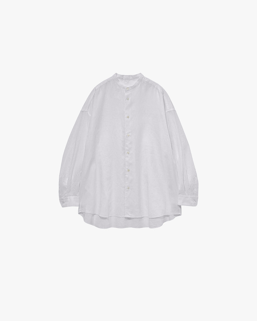 Linen L/S Oversized Band Collar Shirt – Graphpaper