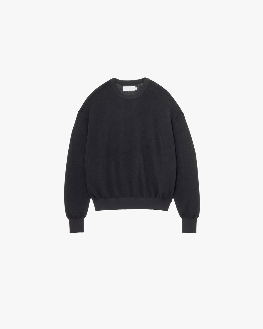 新着STRETCH KNIT LONG-SLEEVE ストレッチニット長袖 黒 Dry Cotton Crew Neck Knit – Graphpaper