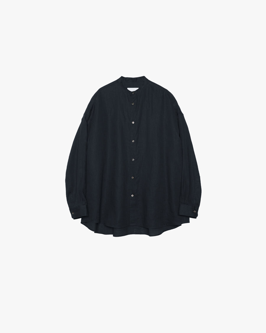 Linen L/S Oversized Band Collar Shirt – Graphpaper