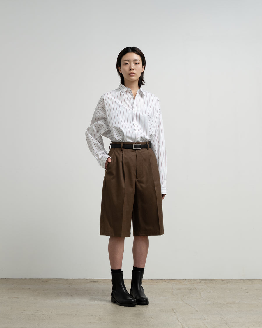 SIDOGRAS Brown Stripe Oversized Regular Collar Shirt – Graphpaper