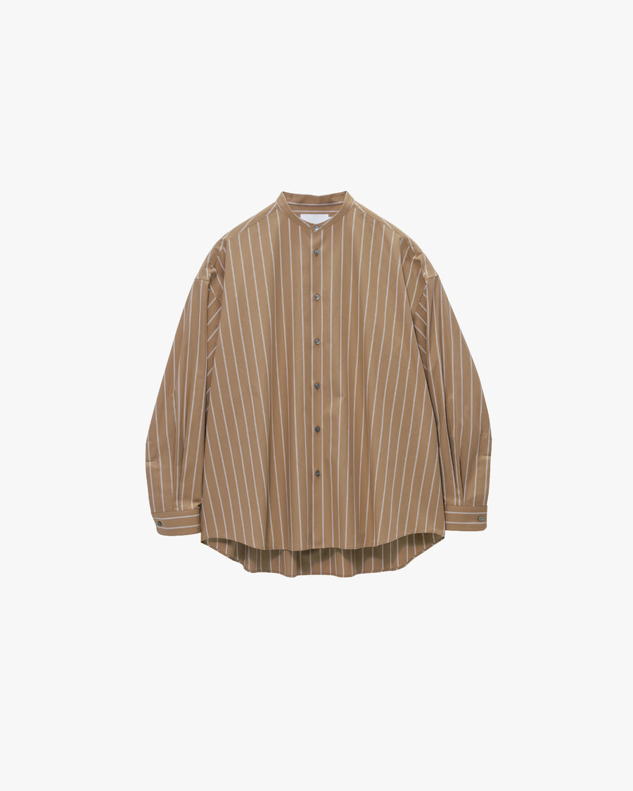 SIDOGRAS Brown Stripe Oversized Band Collar Shirt – Graphpaper