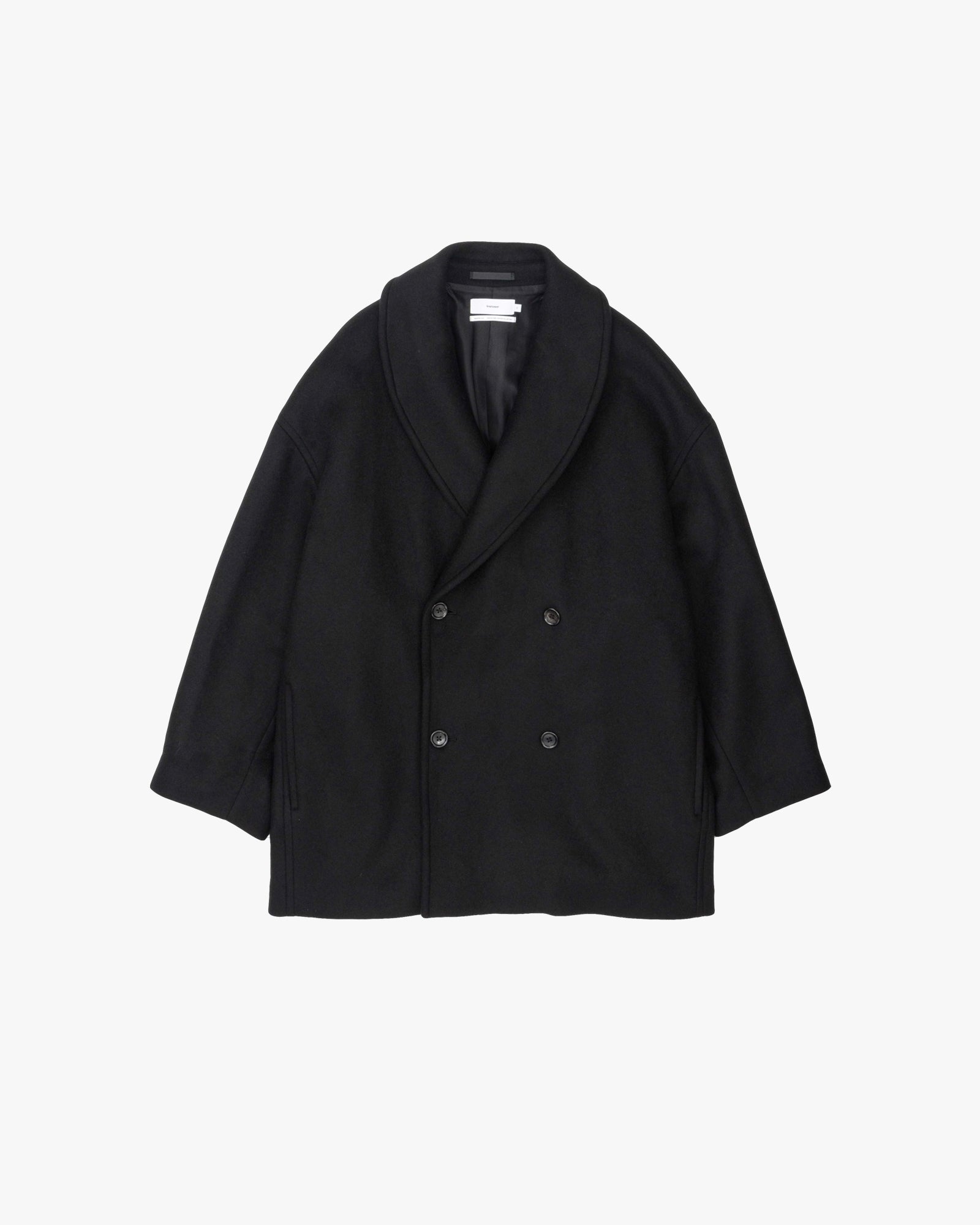 Light MELTON Shawl COLLAR COAT Black / 2 / Black