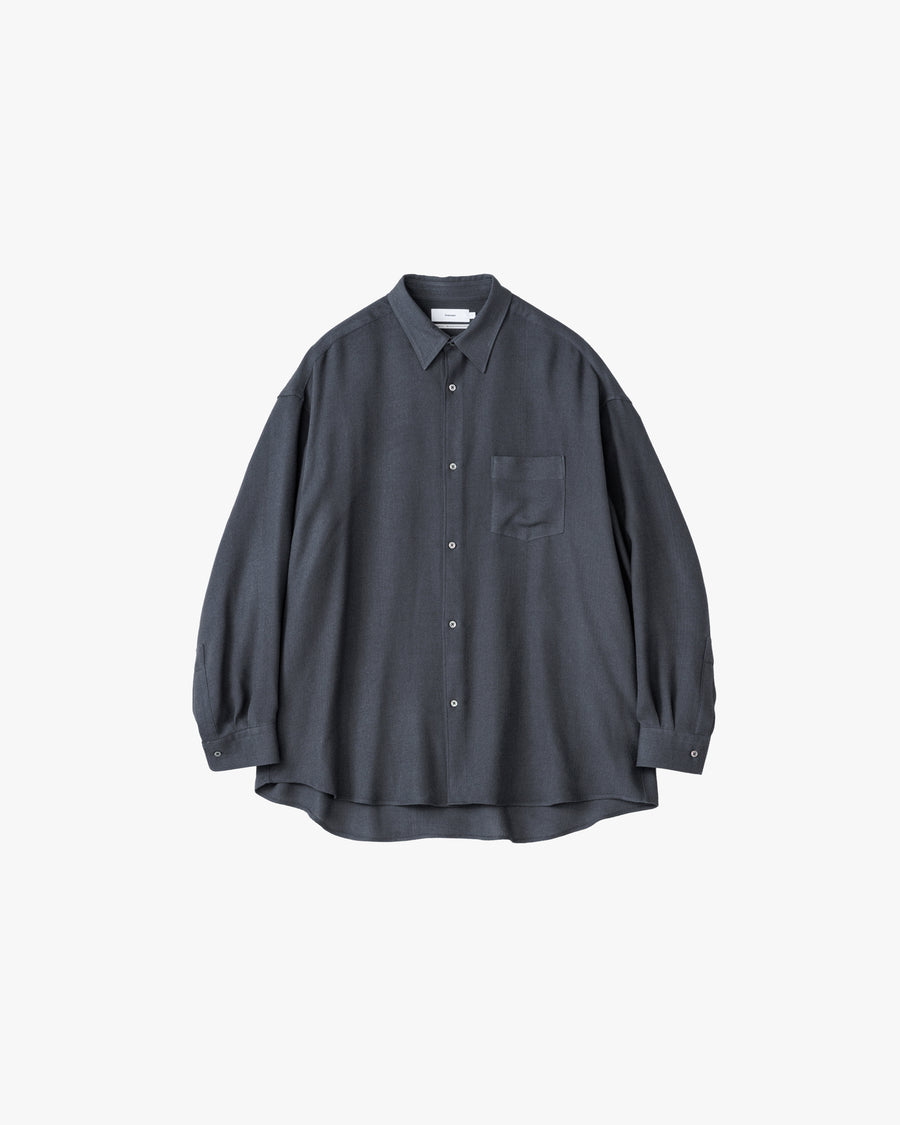 Viscose Wool Viyella Oversized Regular Collar Shirts