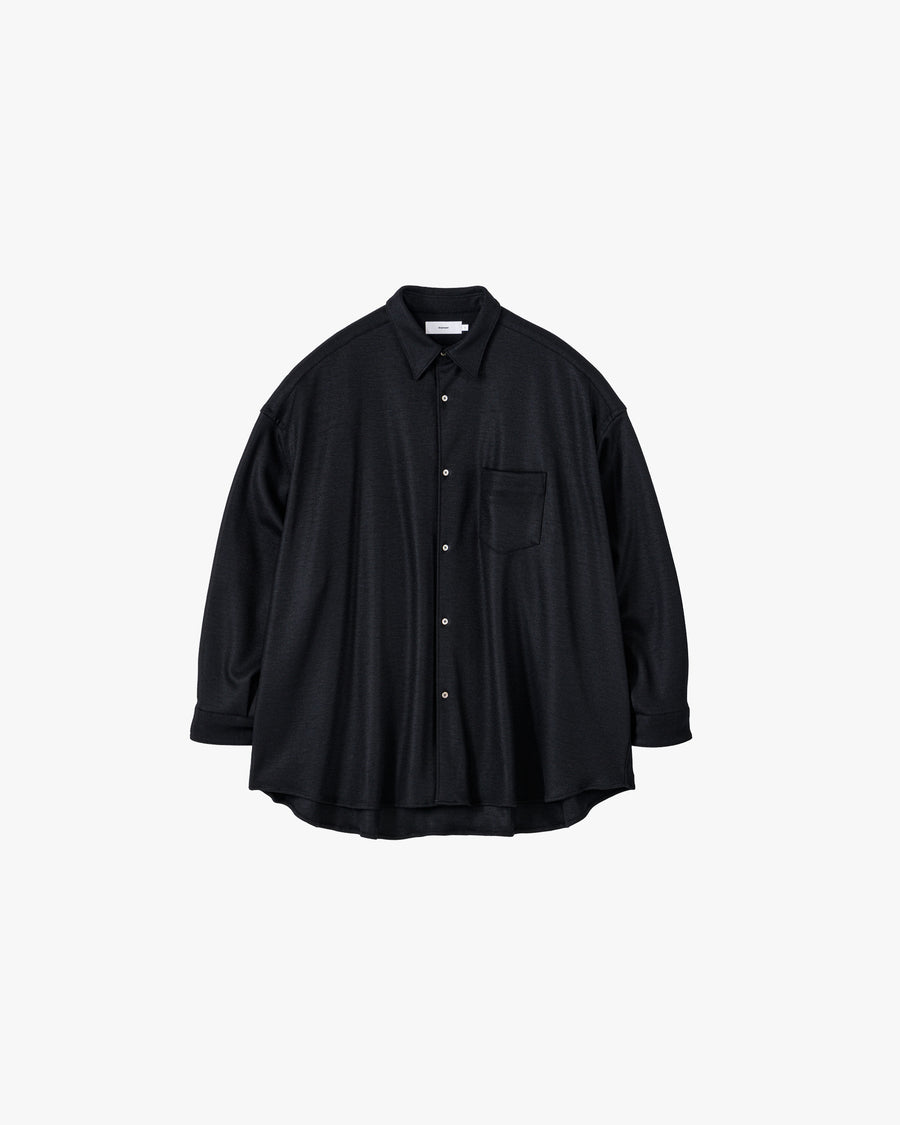 Wool Smooth Flannel Oversized Regular Collar Shirt