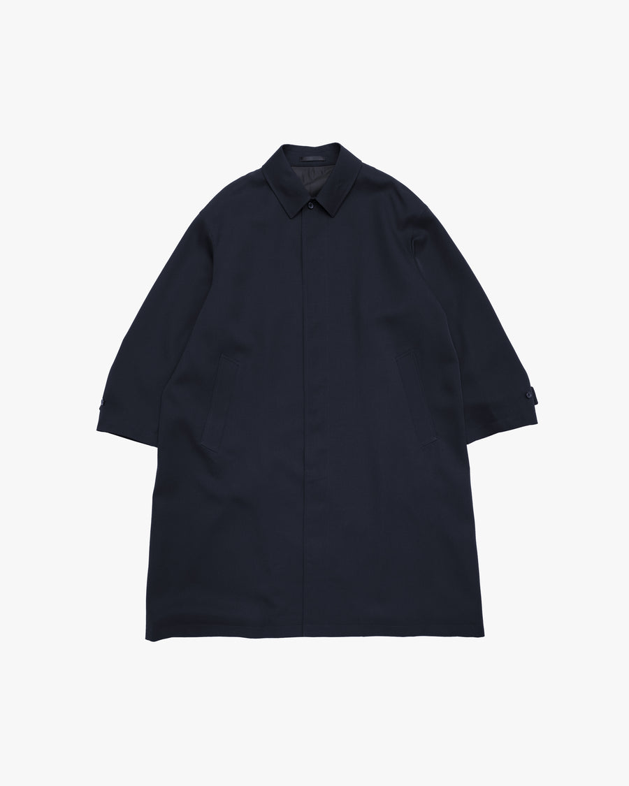 Scale Off Wool Balmacaan Coat
