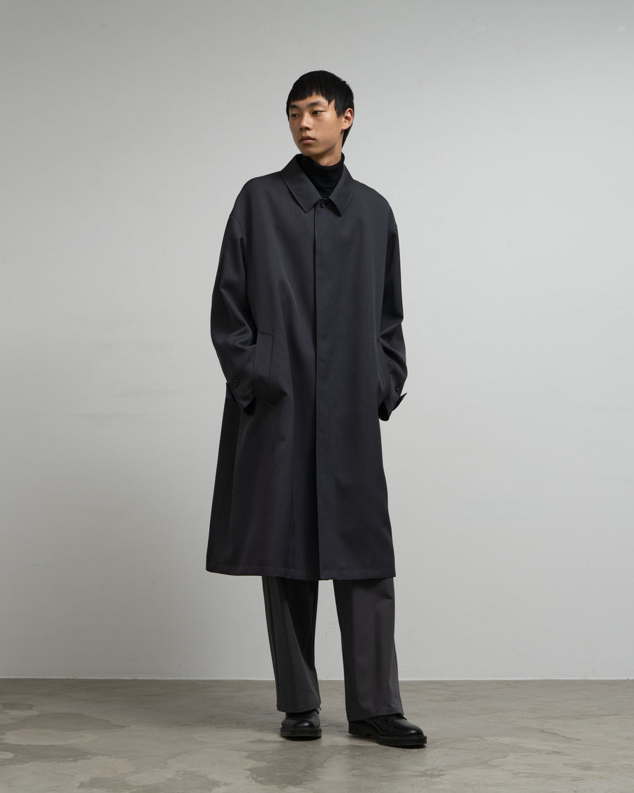 Scale Off Wool Balmacaan Coat