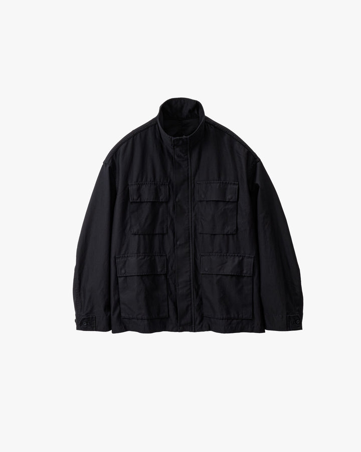 Cotton Cupro Back Satin Military Jacket