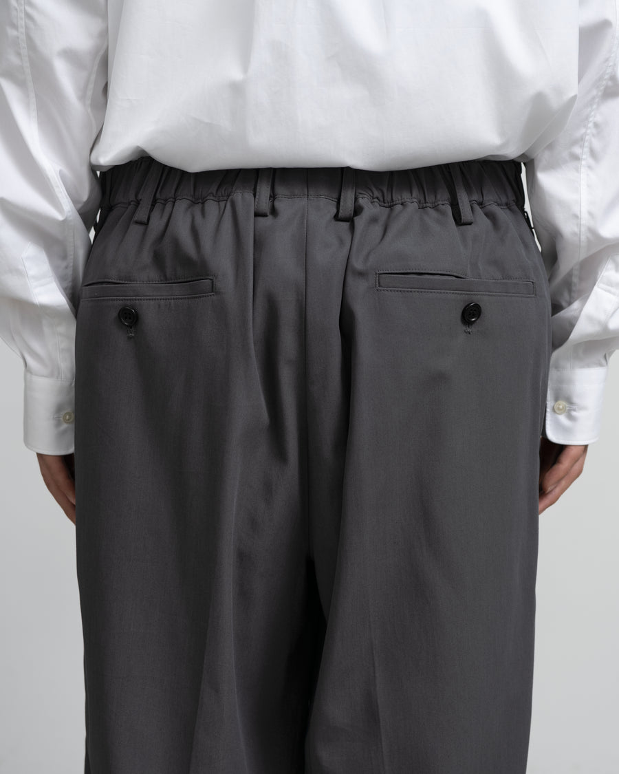 Wooly Cotton Twill Wide Tapered Slacks