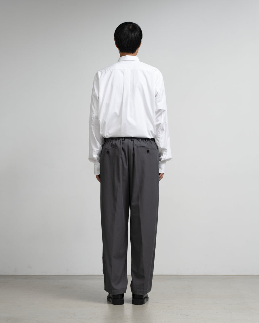 Wooly Cotton Twill Wide Tapered Slacks