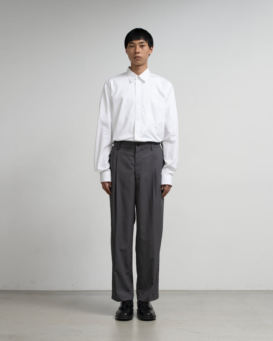 Wooly Cotton Twill Wide Tapered Slacks