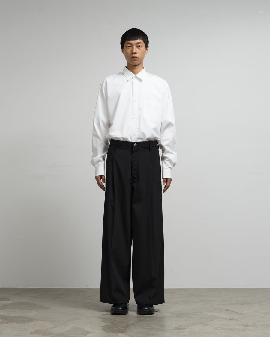 Semi Dull Oxford Wide Trousers