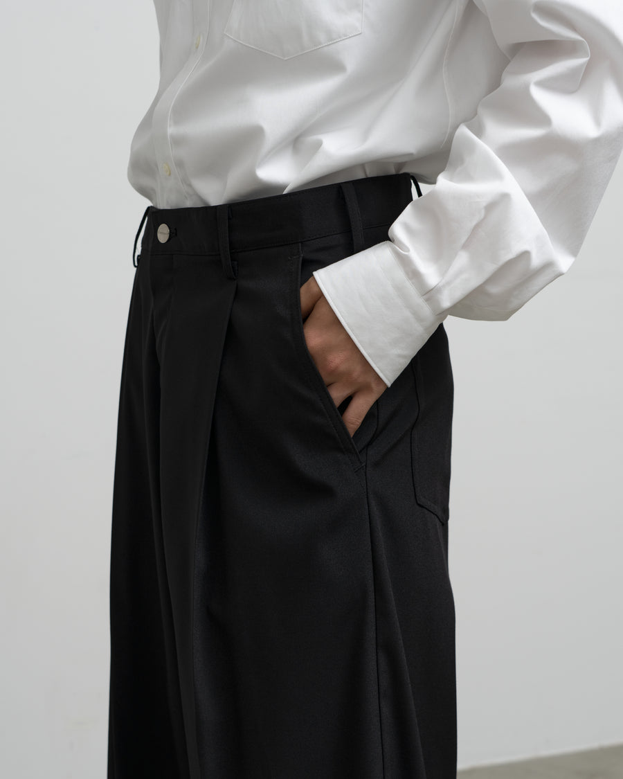 Semi Dull Oxford Wide Trousers