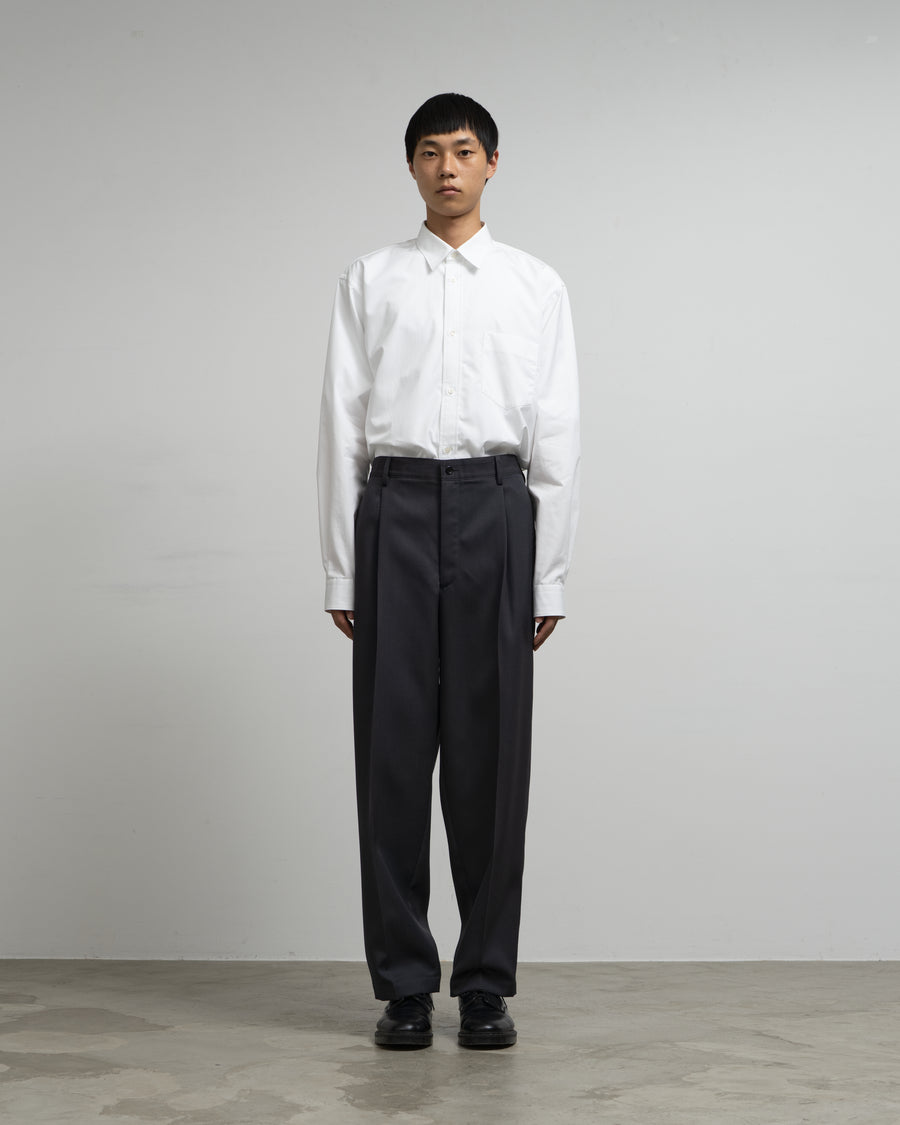 Scale Off Wool Wide Tapered Slacks