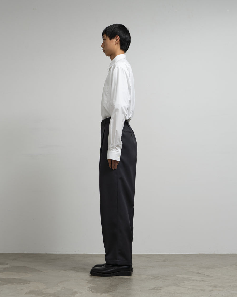 Scale Off Wool Wide Tapered Slacks