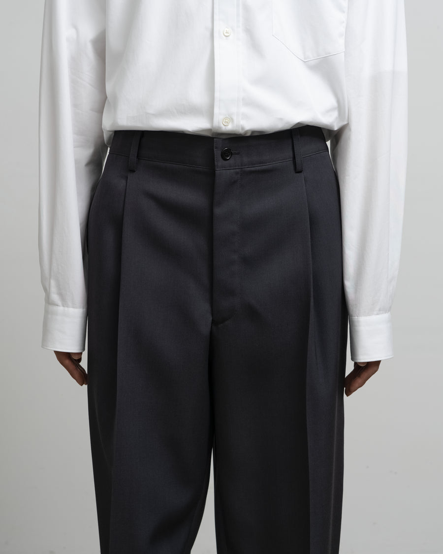 Scale Off Wool Wide Tapered Slacks