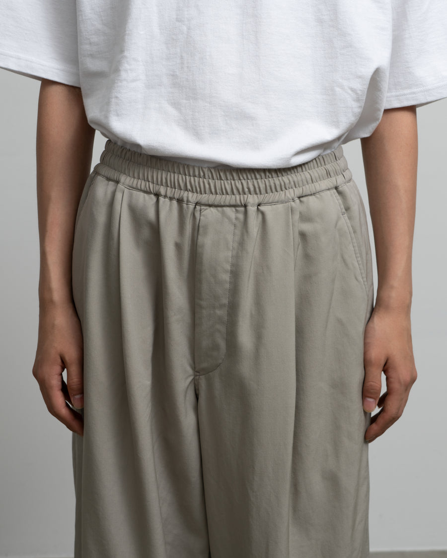 Fulled Wool Gabardine Wide Easy Pants