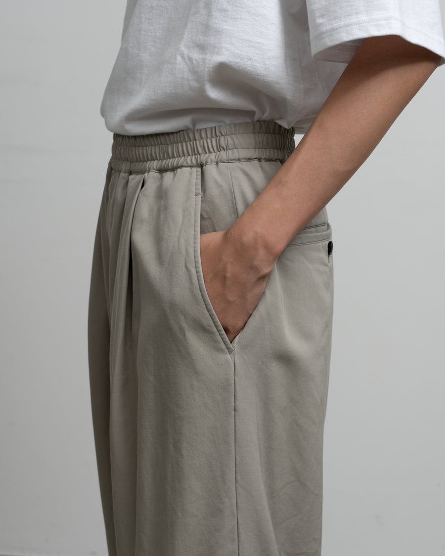 Fulled Wool Gabardine Wide Easy Pants