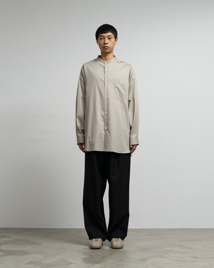 Silicon Poplin Oversized Band Collar Shirt