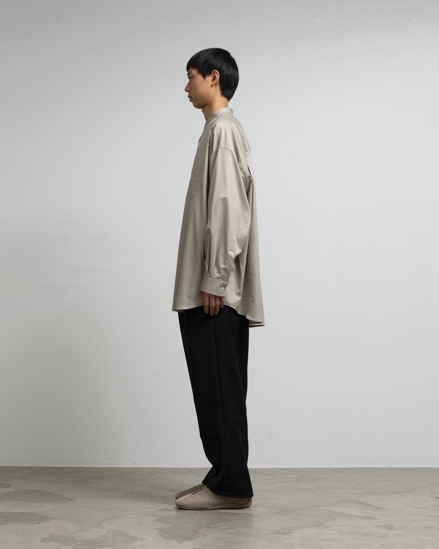 Silicon Poplin Oversized Band Collar Shirt