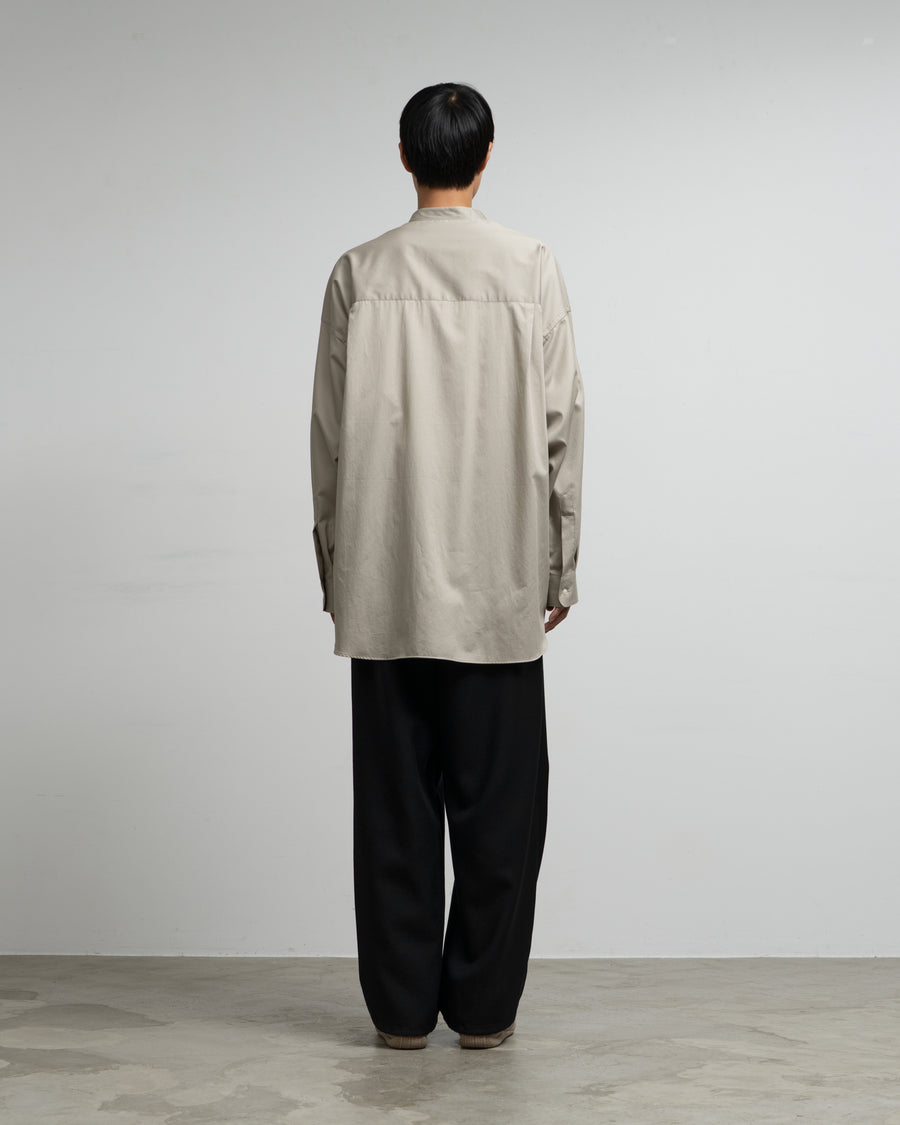 Silicon Poplin Oversized Band Collar Shirt
