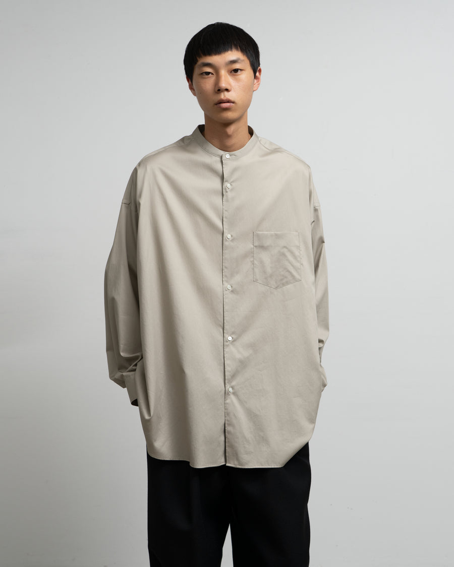 Silicon Poplin Oversized Band Collar Shirt