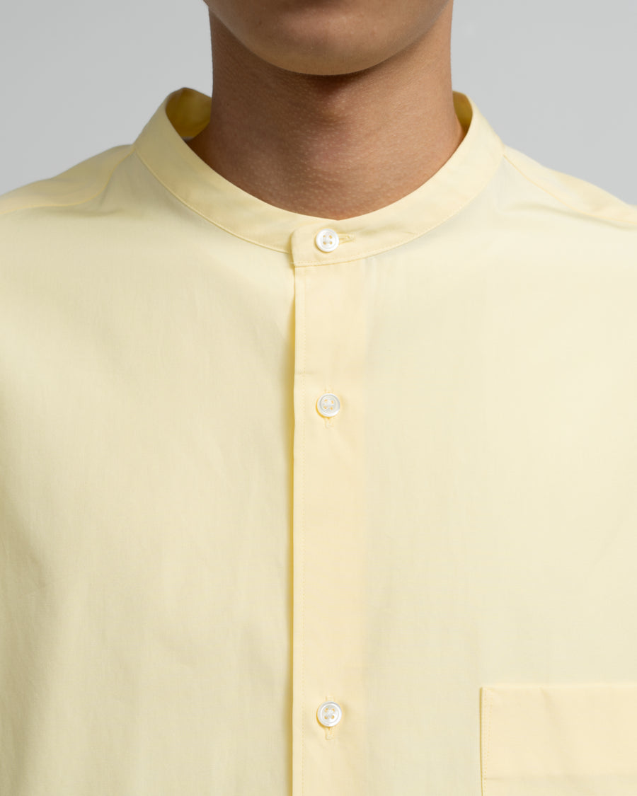 ALUMO for GP L/S Oversized Band Collar Shirt