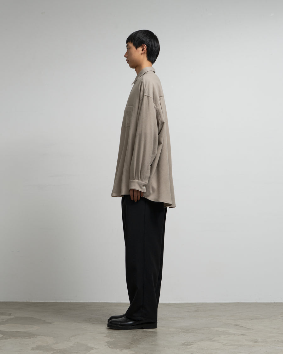 Extra Fine Wool Viyella Oversized Regular Collar Shirt