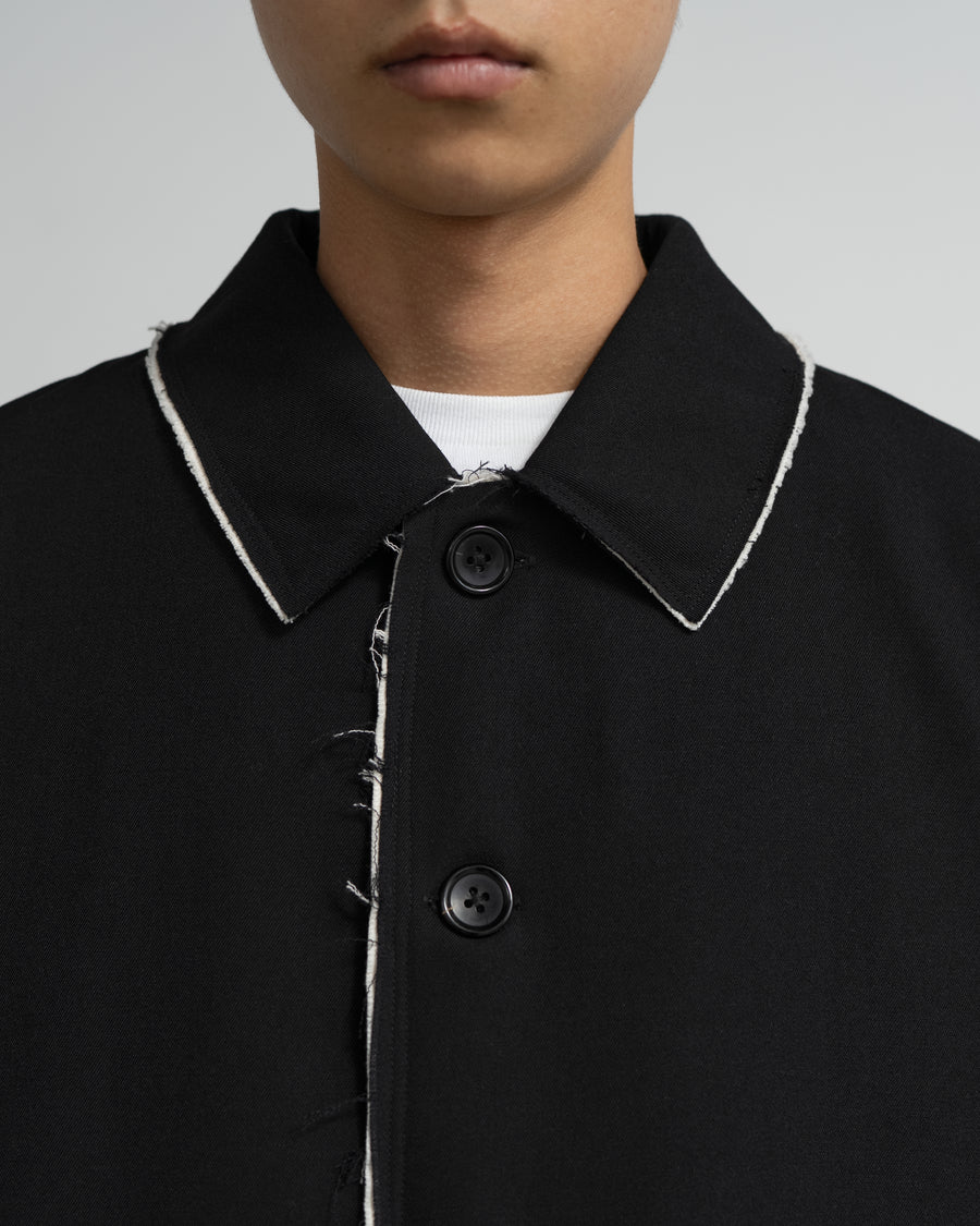 CF.GP Back Satin Gabardine Bal Collar Coat