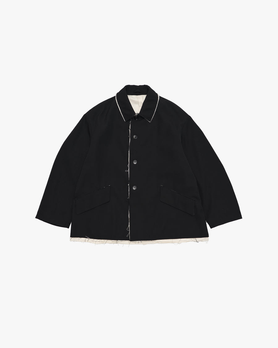 CF.GP Back Satin Gabardine Bal Collar Coat