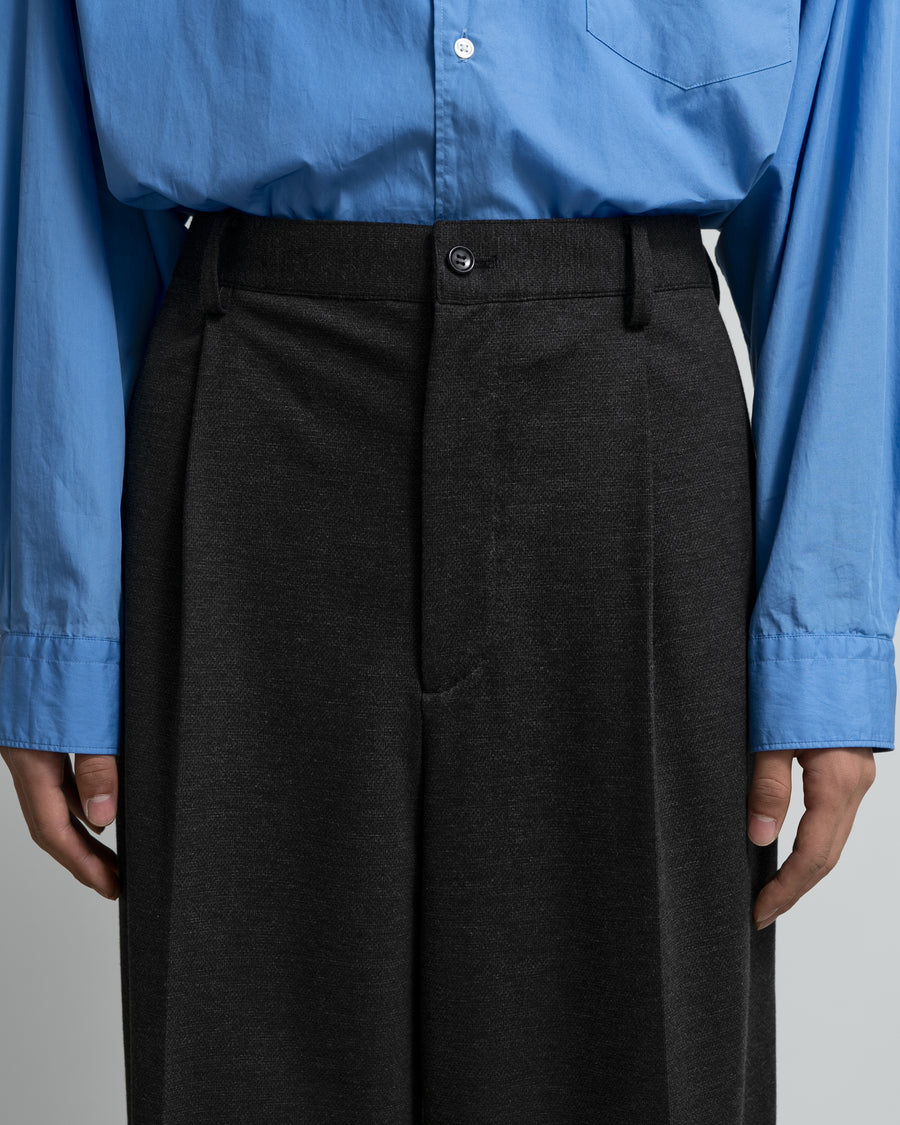 SIDOGRAS Melange Ponte Wide Tapered Slacks