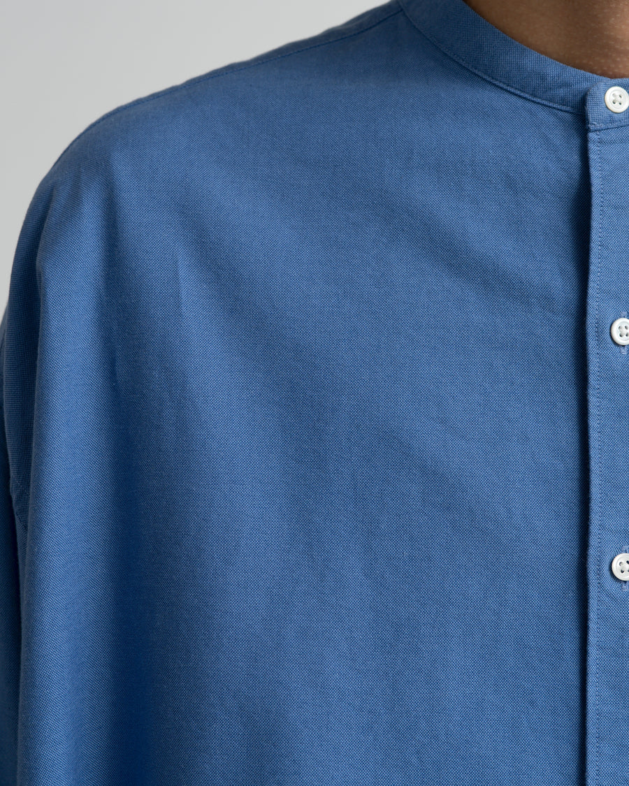 Oxford L/S Oversized Band Collar Shirt
