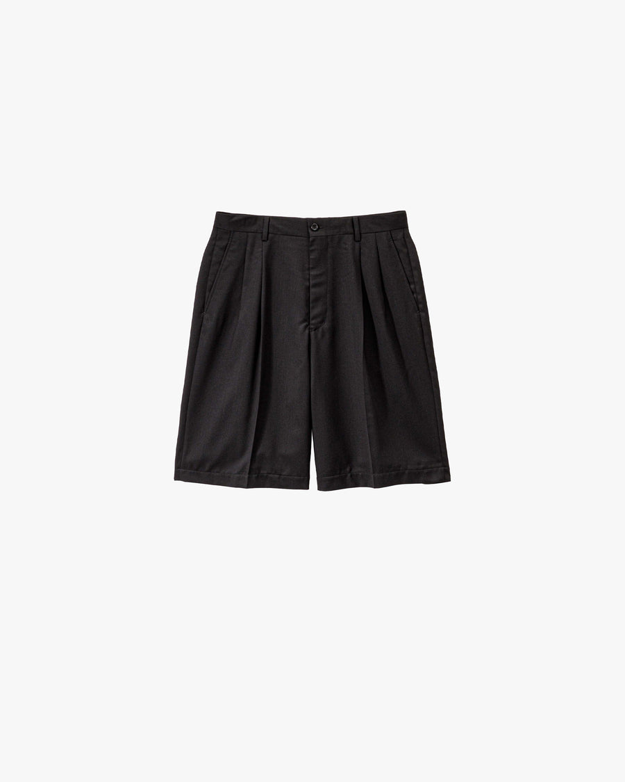 Melange Herringbone Pleated Wide Shorts – Graphpaper