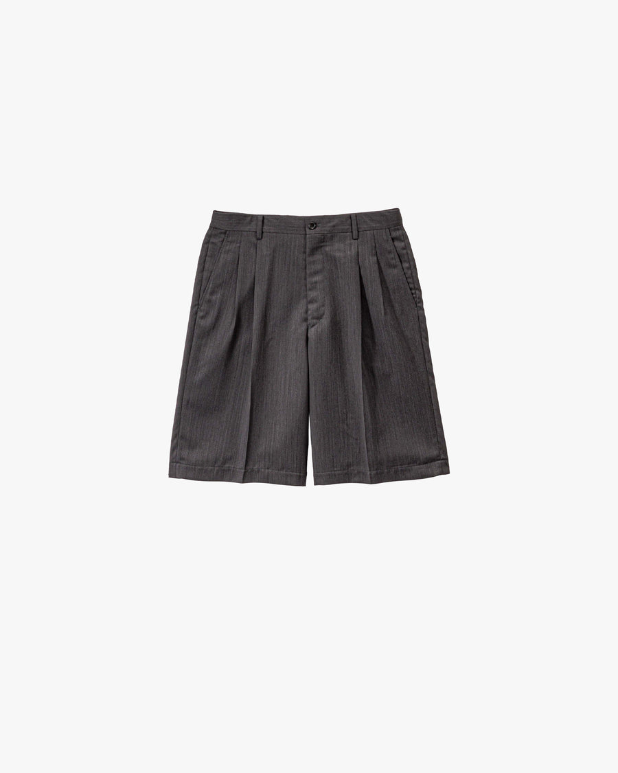 Melange Herringbone Pleated Wide Shorts – Graphpaper