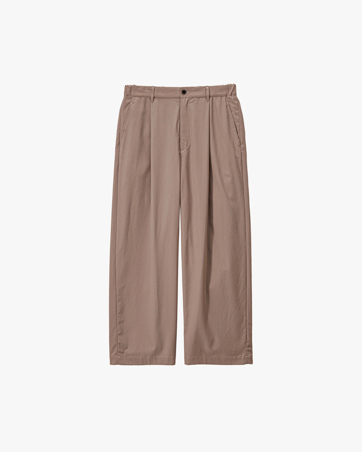 Brushed Cotton Gabardine Wide Straight Pants