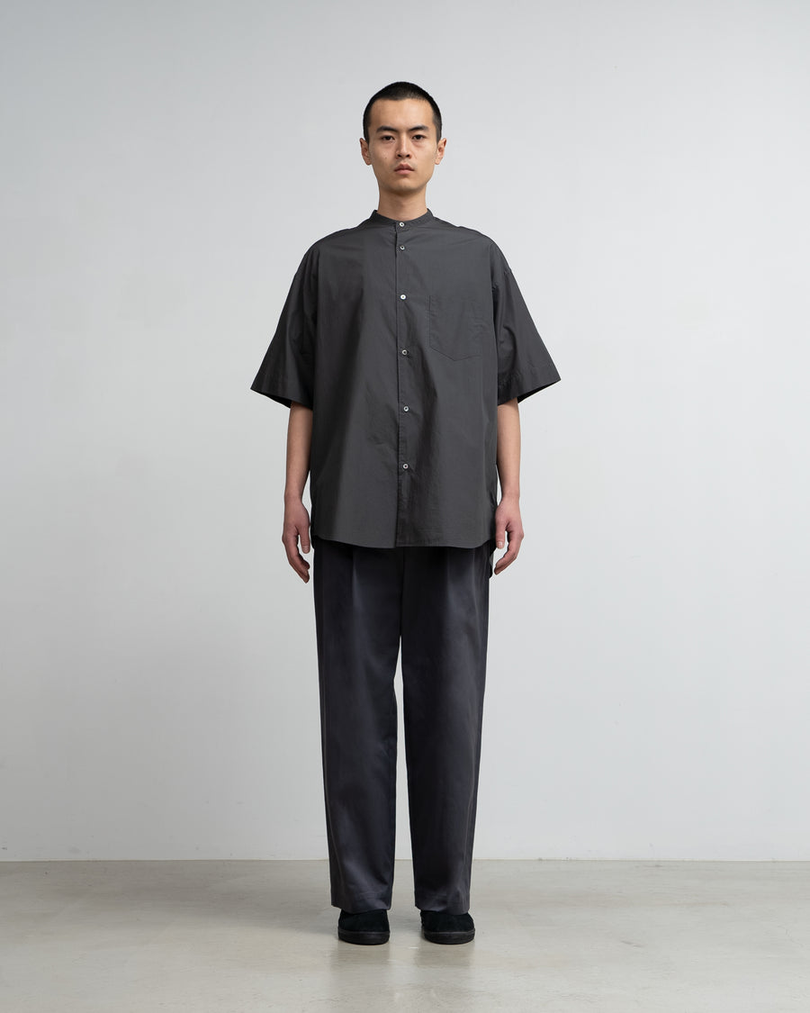 Broad S/S Oversized Band Collar Shirt – Graphpaper Broad S/S Oversized Band Collar Shirt – Graphpaper