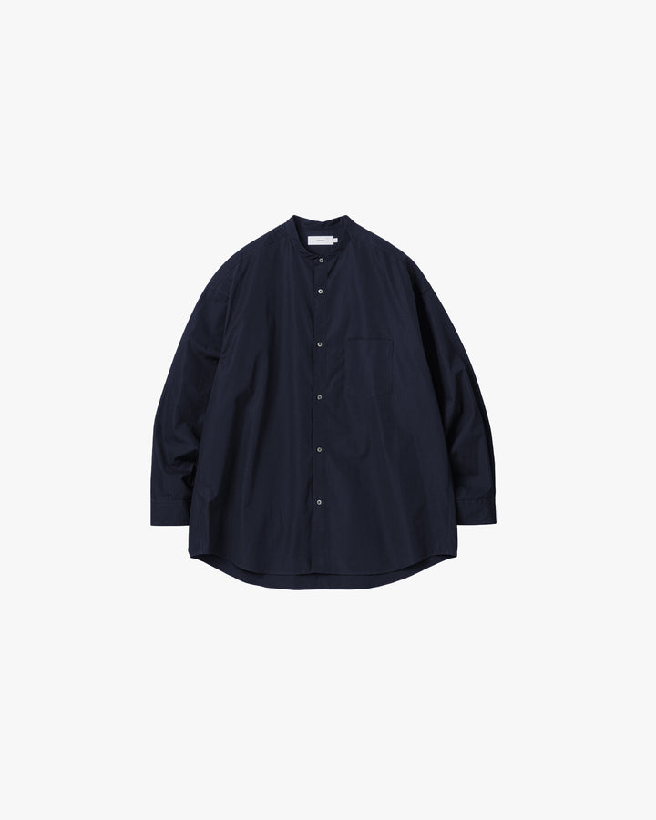 High Count Band Collar Round Cut Oversized Shirt