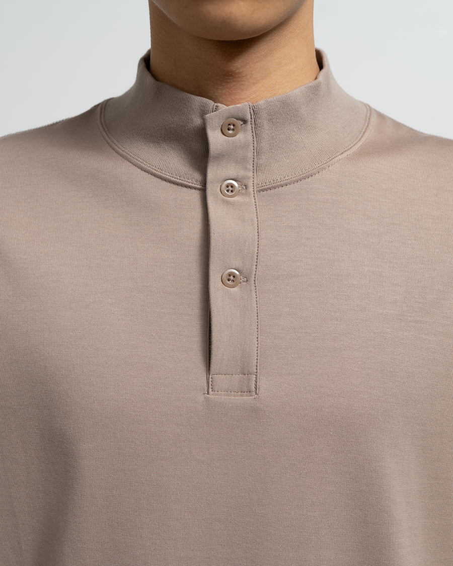 Tri Spun Cotton S/S Henley High Neck Tee – Graphpaper