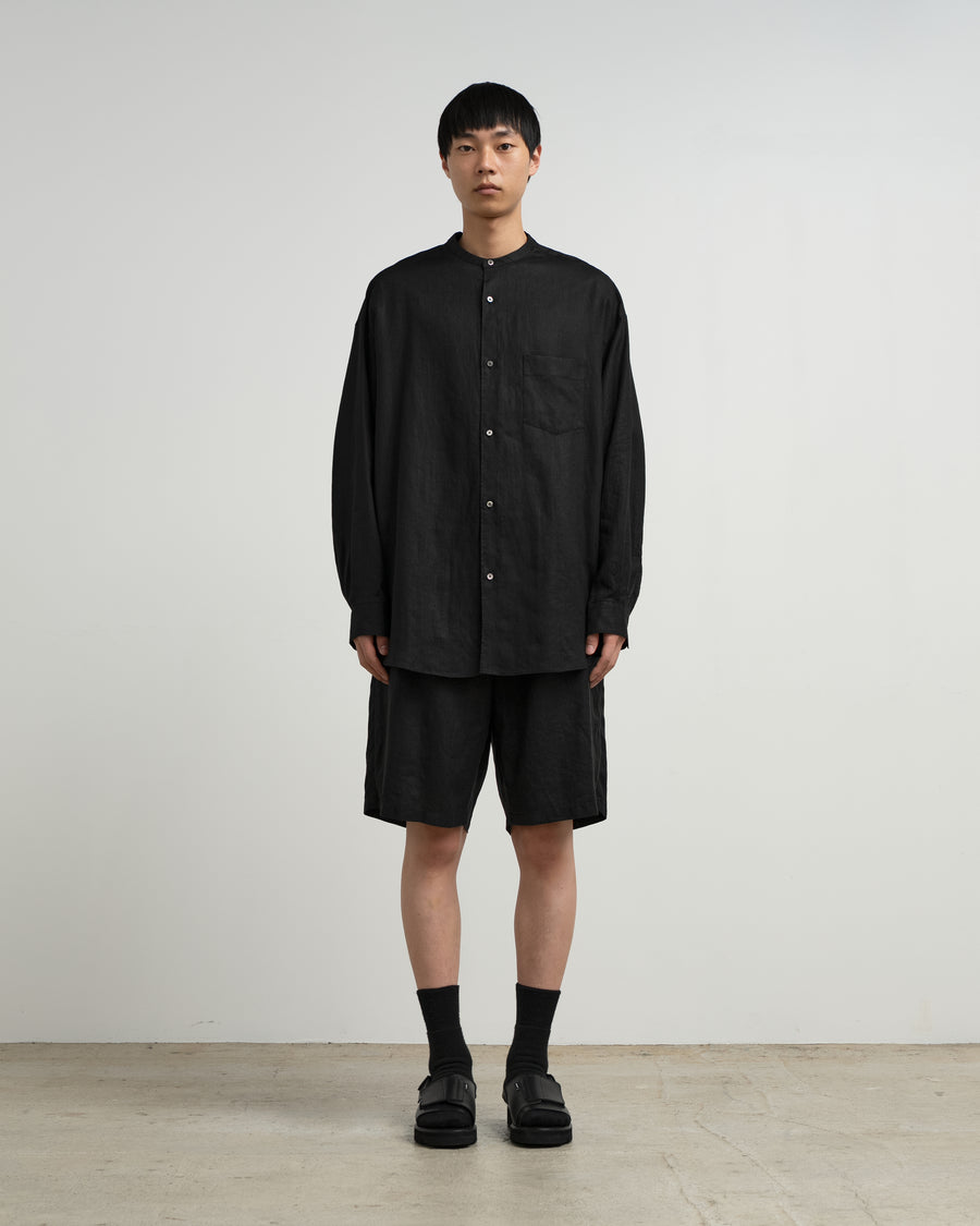 トップス Graphpaper OVERSIZED BAND COLLAR SHIRT Linen L/S Oversized Band Collar Shirt – Graphpaper