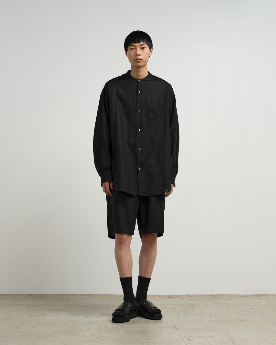 トップス Graphpaper OVERSIZED BAND COLLAR SHIRT Linen L/S Oversized Band Collar Shirt – Graphpaper
