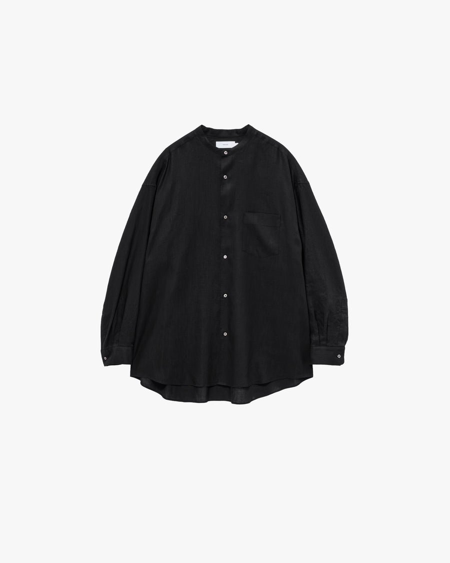 babylclub ブラック トップス Linen L/S Oversized Band Collar Shirt – Graphpaper