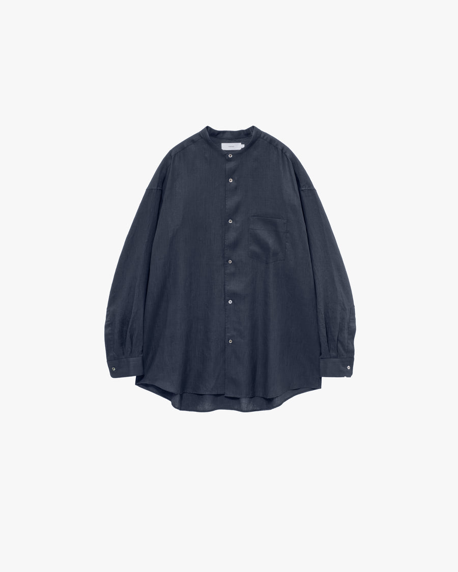 Linen L/S Oversized Band Collar Shirt – Graphpaper
